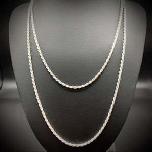 925 Sterling Silver 2mm Rope Chain ITALY Stamped
